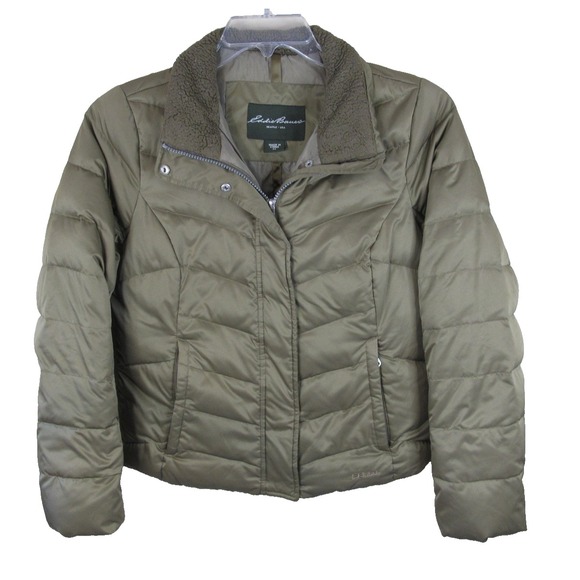 Eddie Bauer EB550 Full Zip Premium Goose Down Puffer Jacket Women's Petite Small - Picture 1 of 10